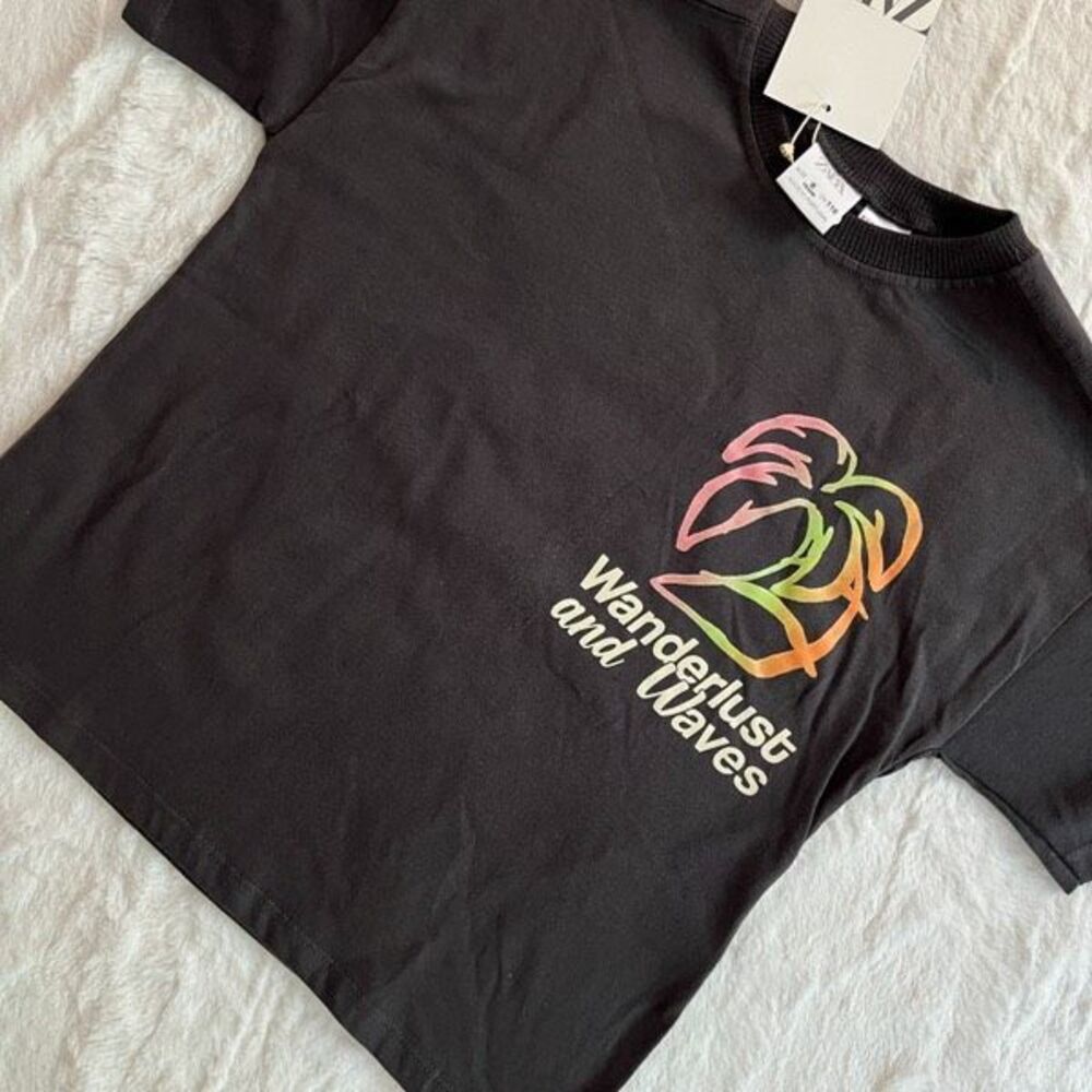 Zara Wanderlust Palm Tree Shirt Size 6 Years NWT